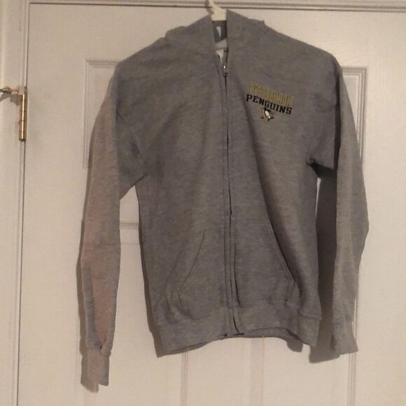 Grey Zip Up Pittsburgh Penguins Y/L Sweatshirt - Picture 2 of 8